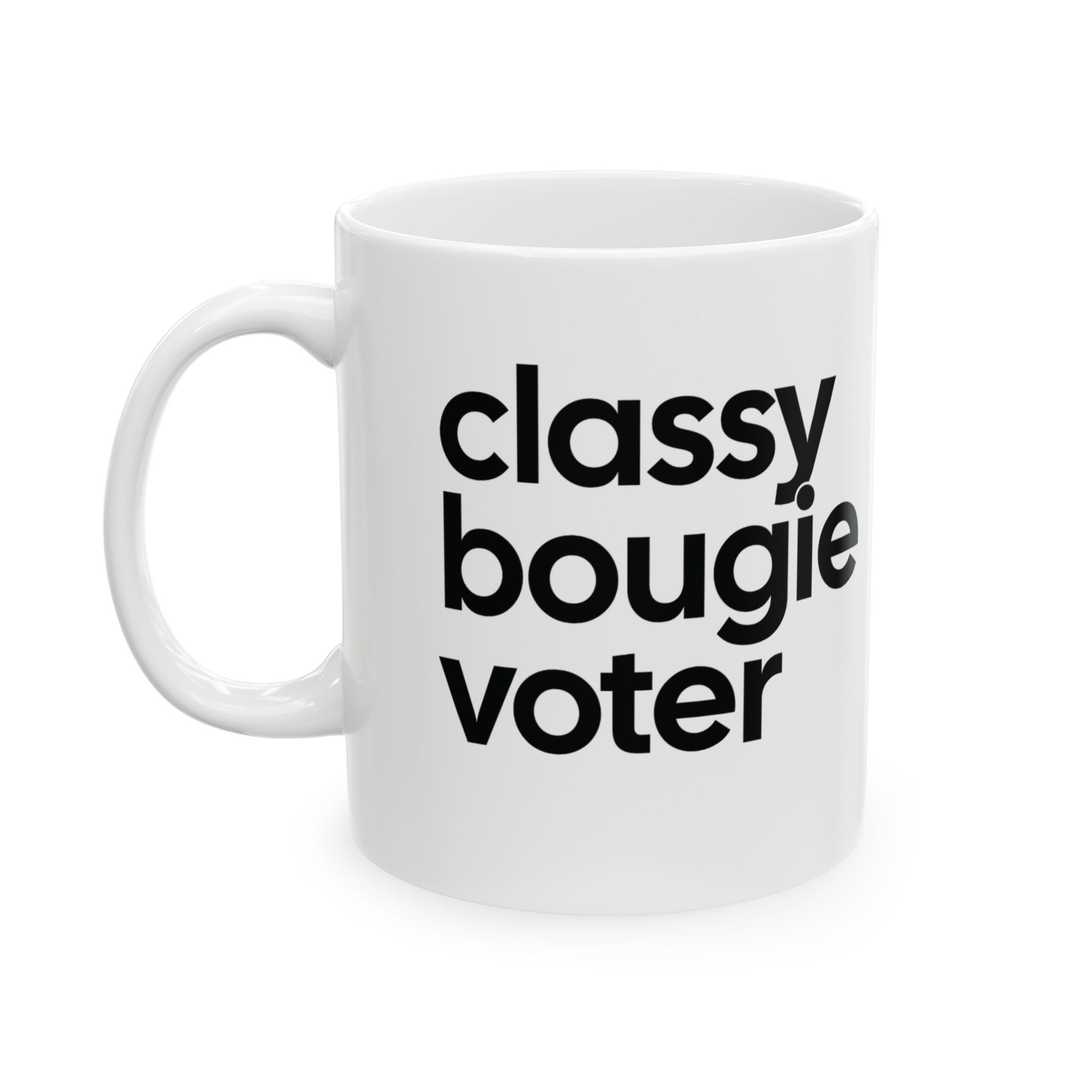 Classy Bougie Voter Mug 11oz (White & Black)-Mug-The Original God Ain't Petty But I Am