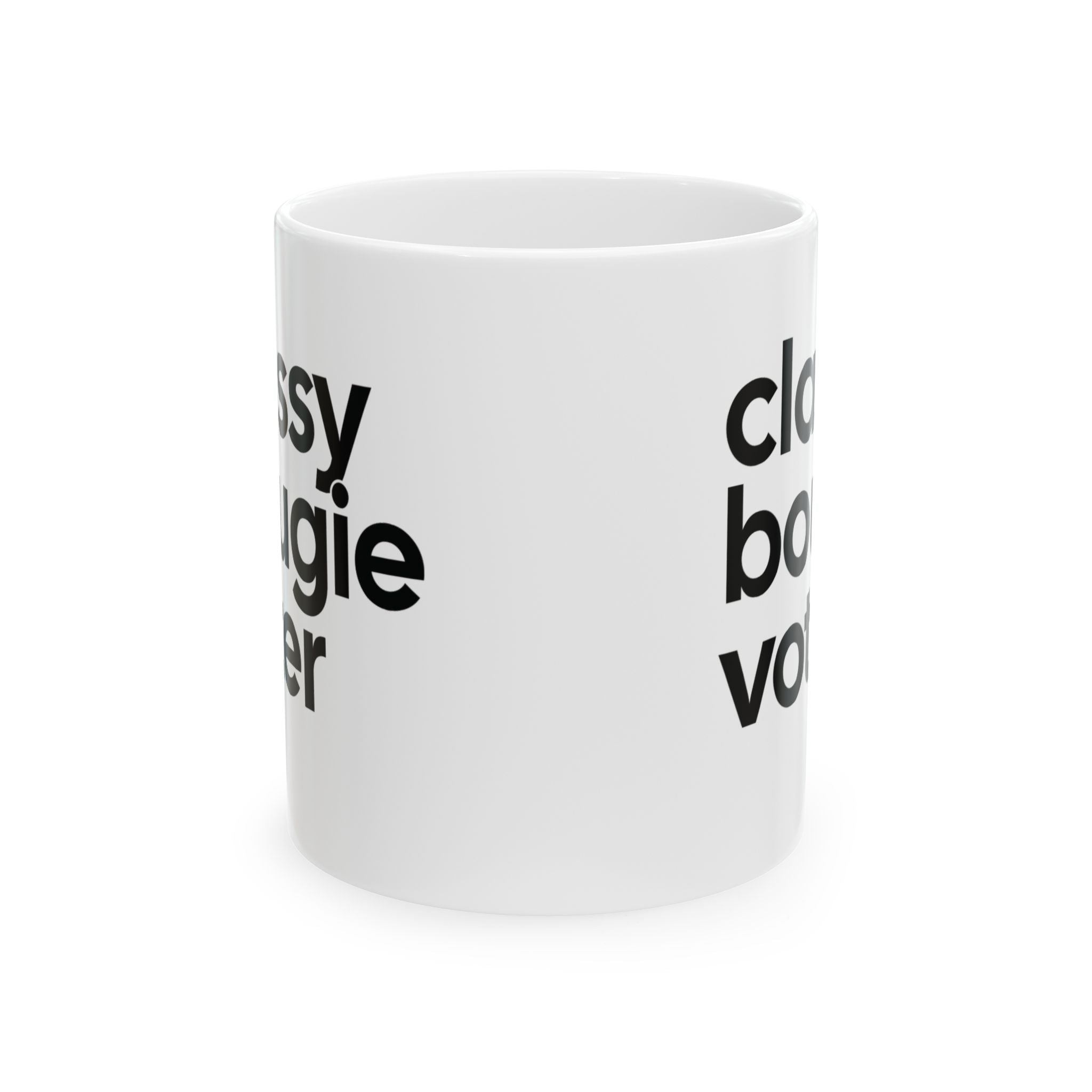 Classy Bougie Voter Mug 11oz (White & Black)-Mug-The Original God Ain't Petty But I Am