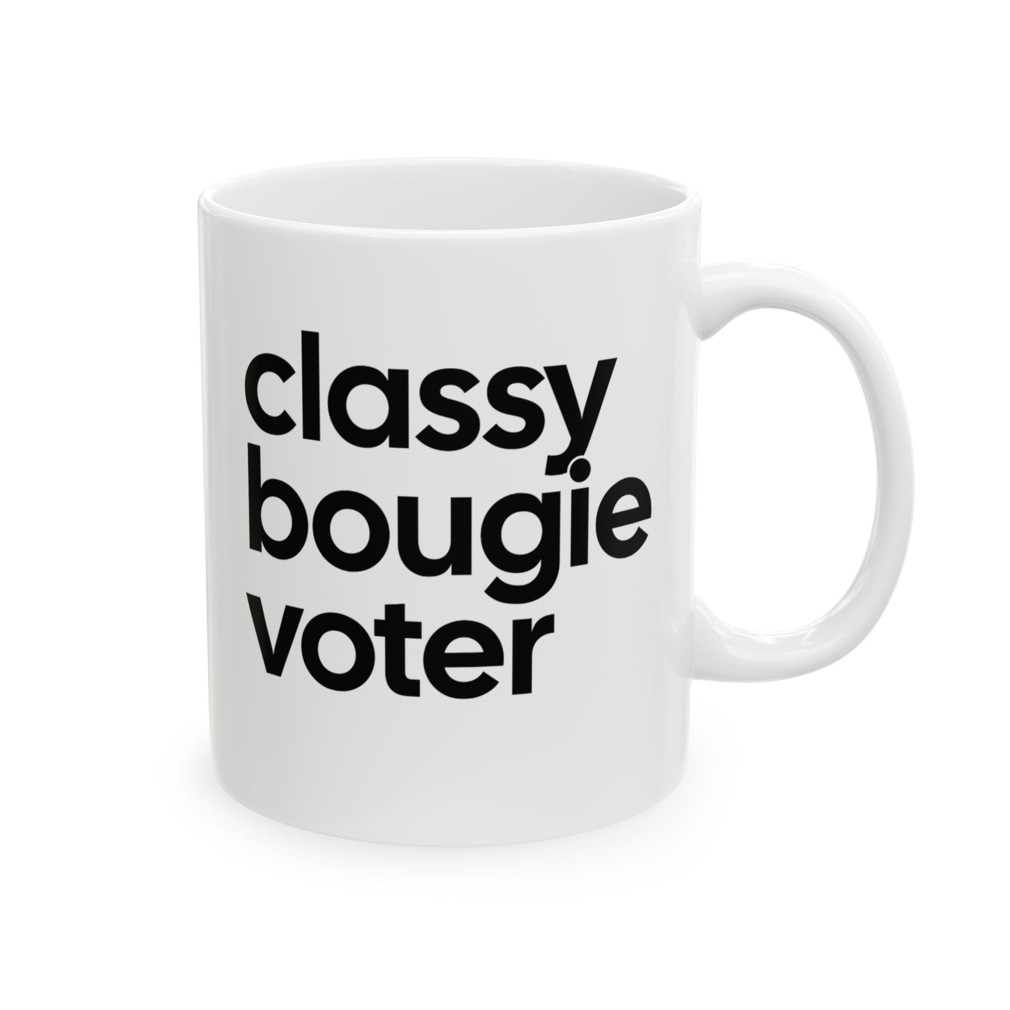 Classy Bougie Voter Mug 11oz (White & Black)-Mug-The Original God Ain't Petty But I Am