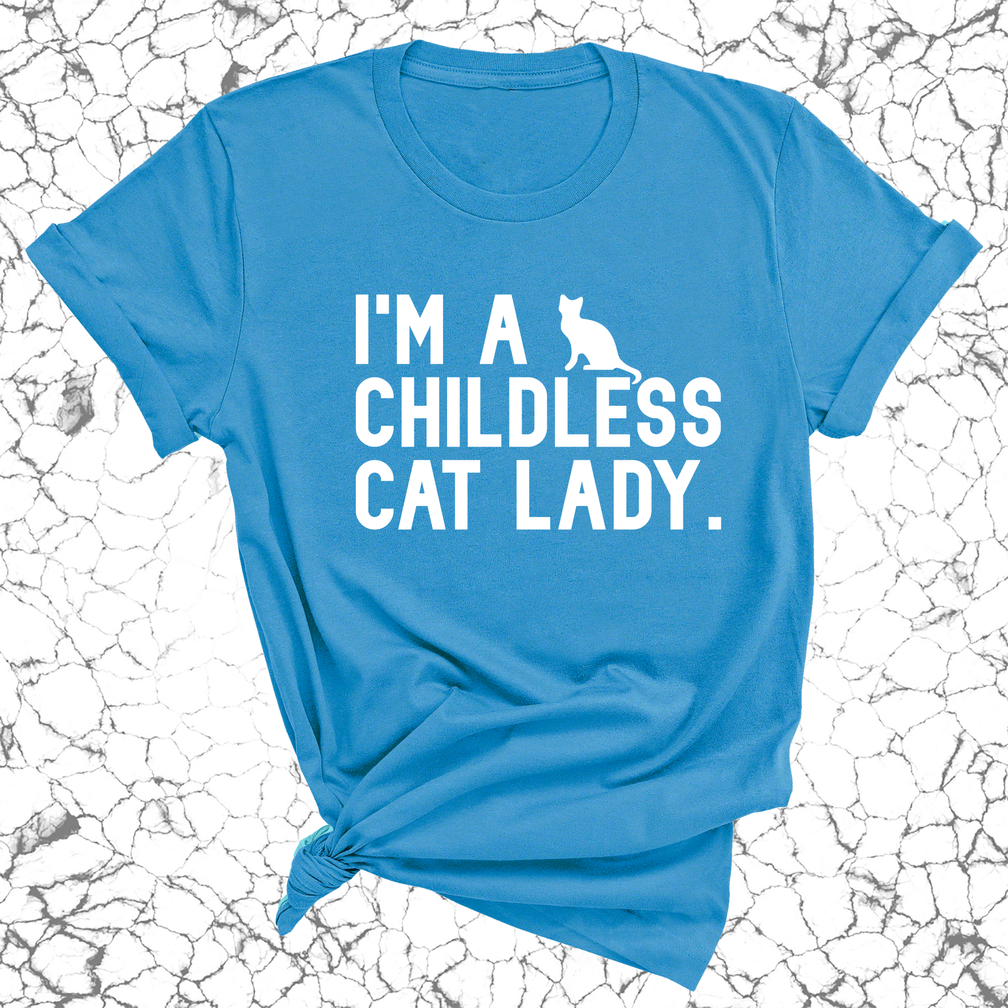 I'm a Childless Cat Lady Unisex Tee-T-Shirt-The Original God Ain't Petty But I Am