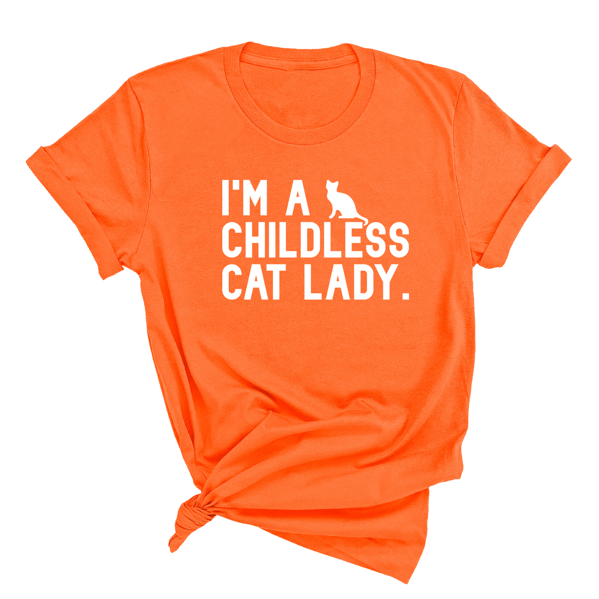 I'm a Childless Cat Lady Unisex Tee-T-Shirt-The Original God Ain't Petty But I Am