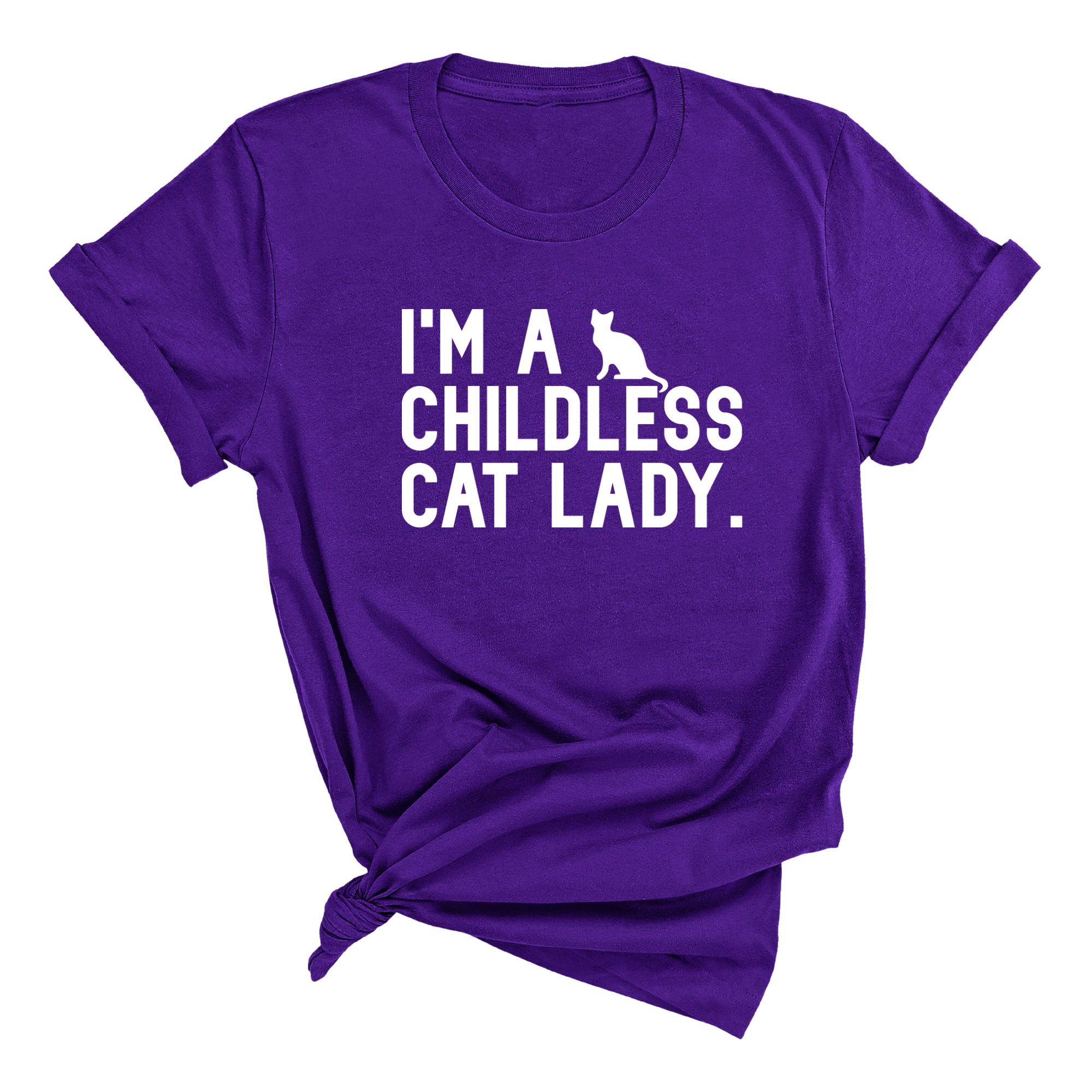 I'm a Childless Cat Lady Unisex Tee-T-Shirt-The Original God Ain't Petty But I Am