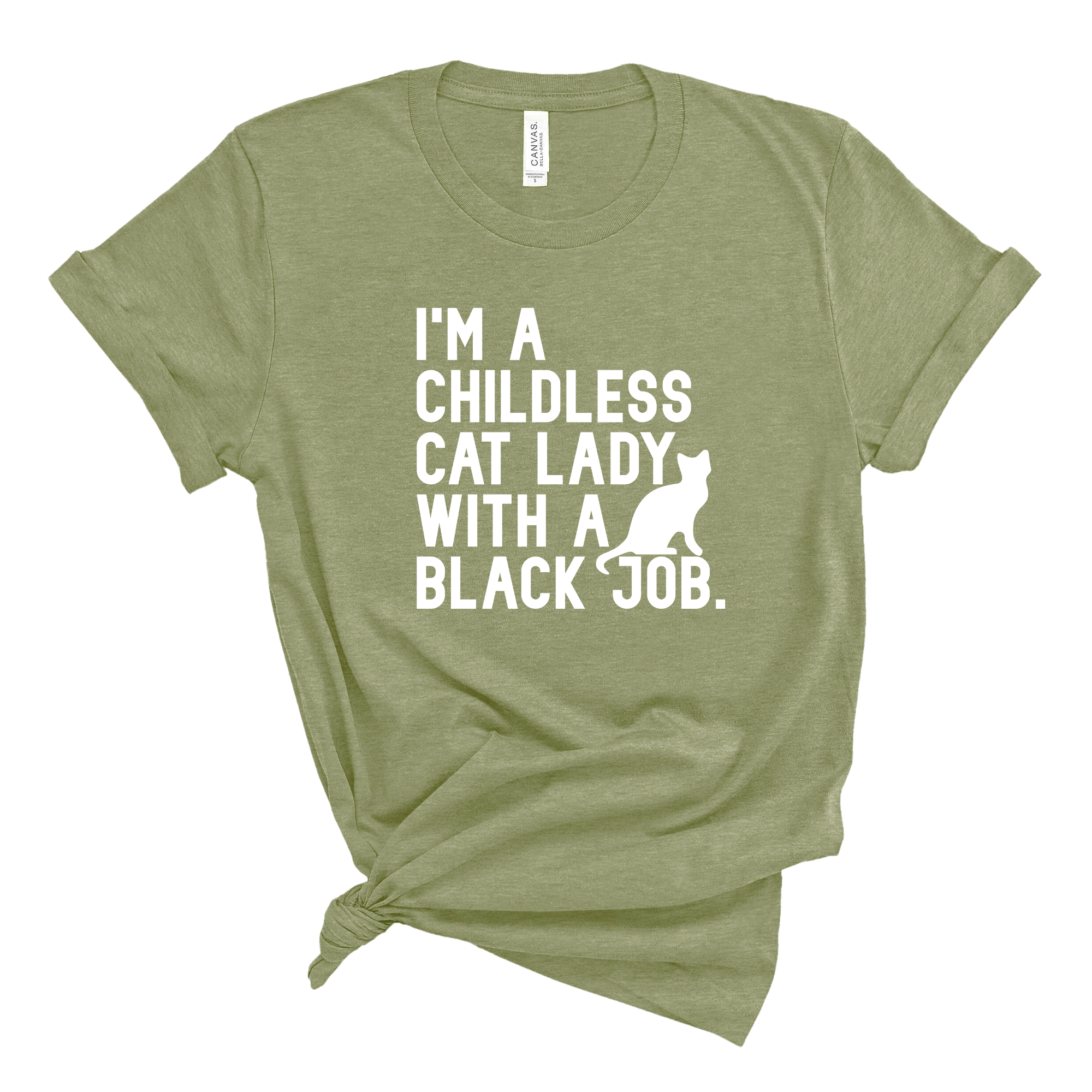 I'm a Childless Cat Lady with a Black Job Unisex Tee-T-Shirt-The Original God Ain't Petty But I Am