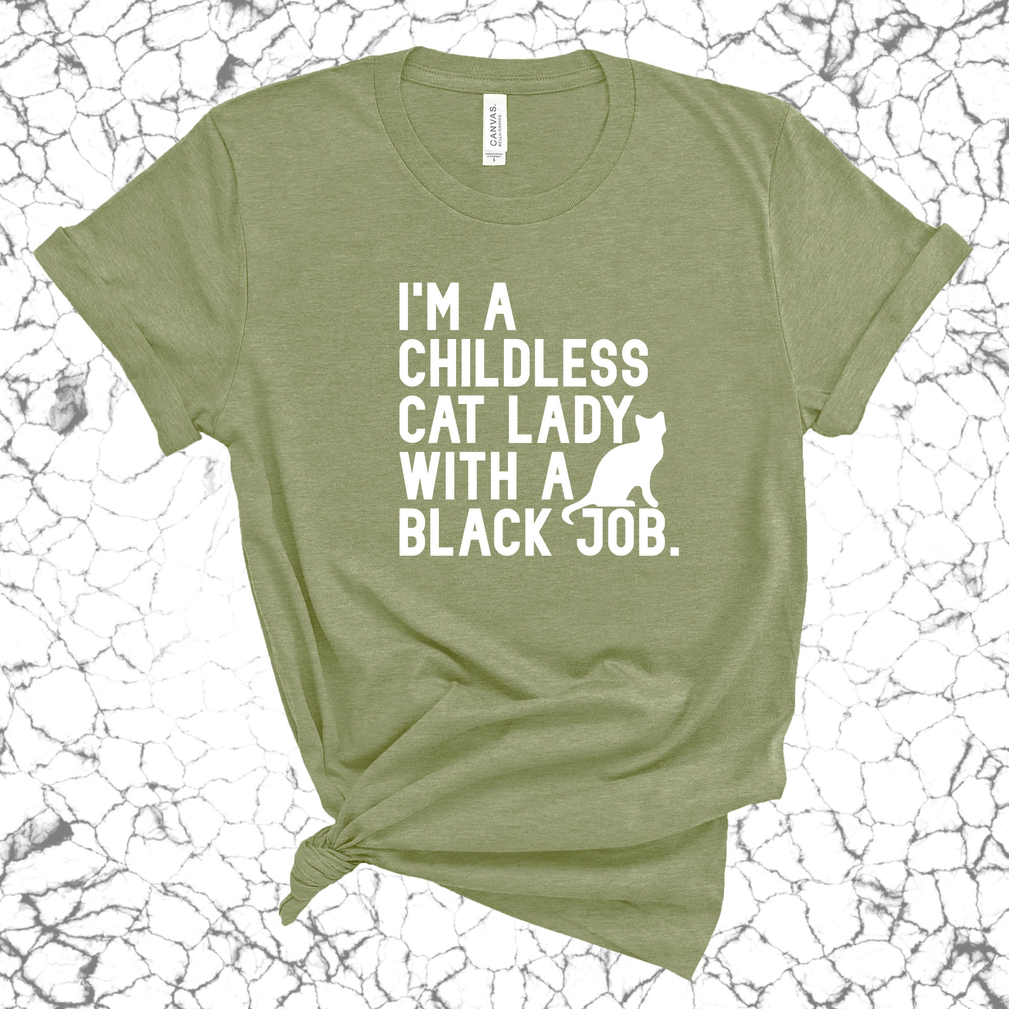 I'm a Childless Cat Lady with a Black Job Unisex Tee-T-Shirt-The Original God Ain't Petty But I Am