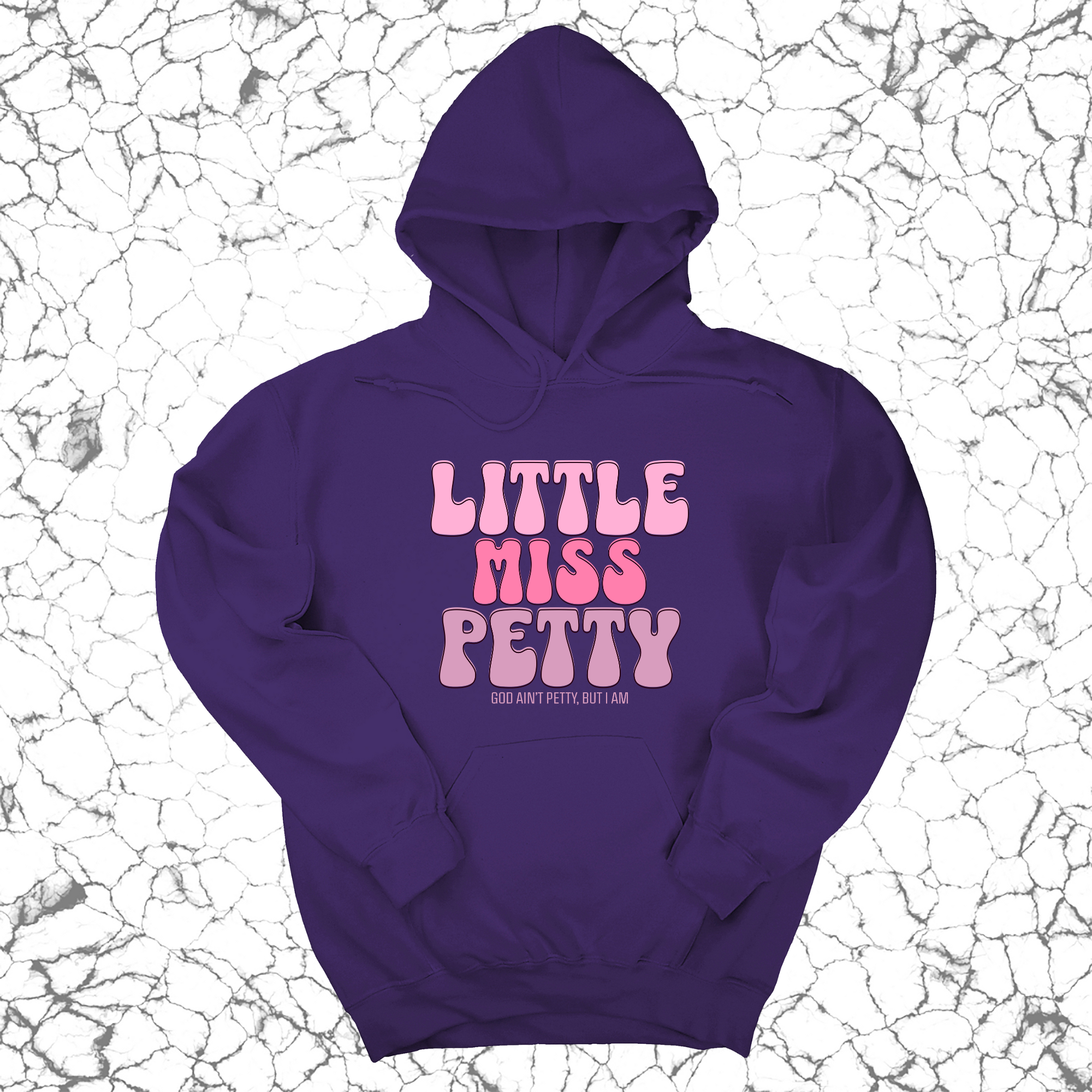 Little Miss Petty Unisex Hoodie (Pink Letters)-Hoodie-The Original God Ain't Petty But I Am