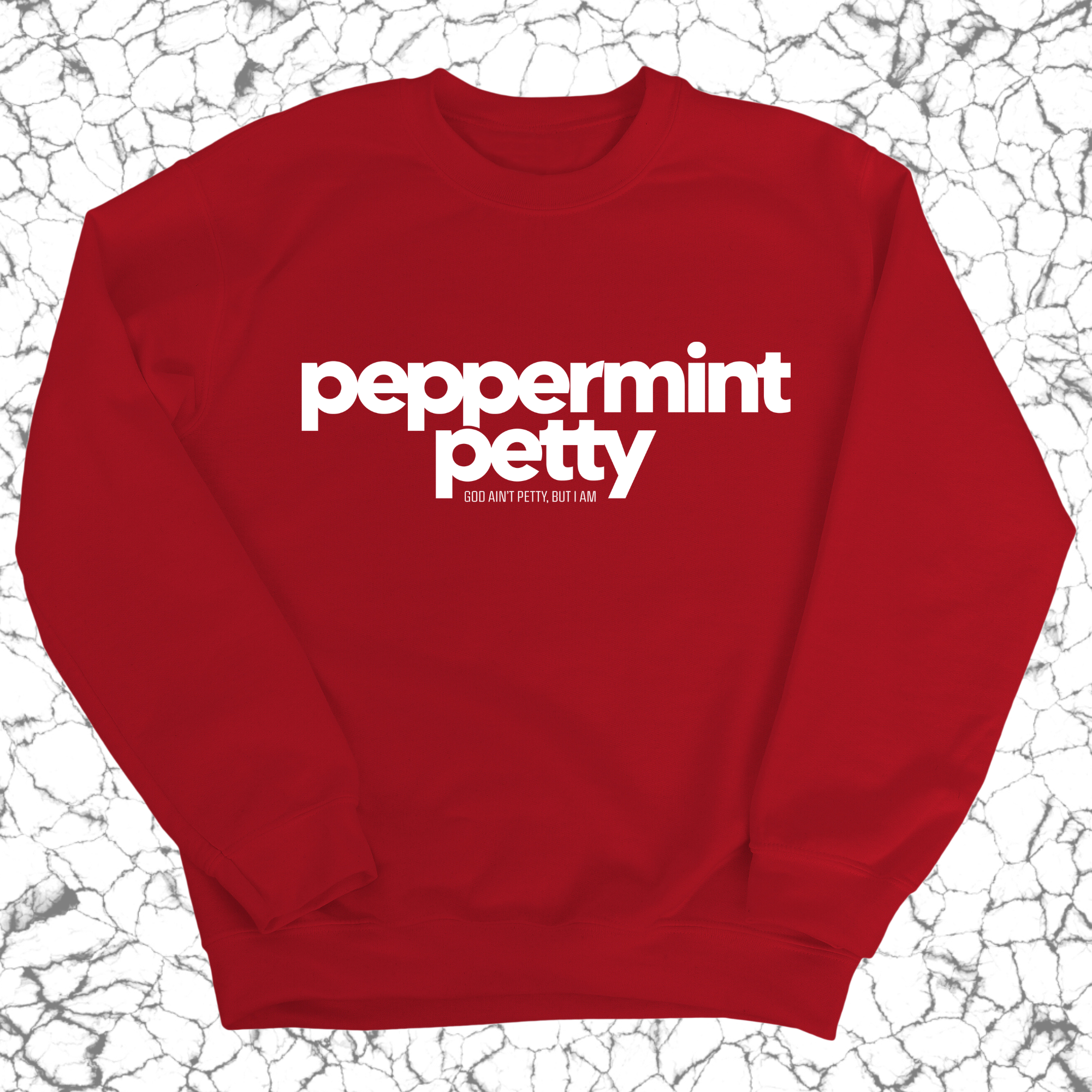 Peppermint Petty Unisex Sweatshirt-Sweatshirt-The Original God Ain't Petty But I Am