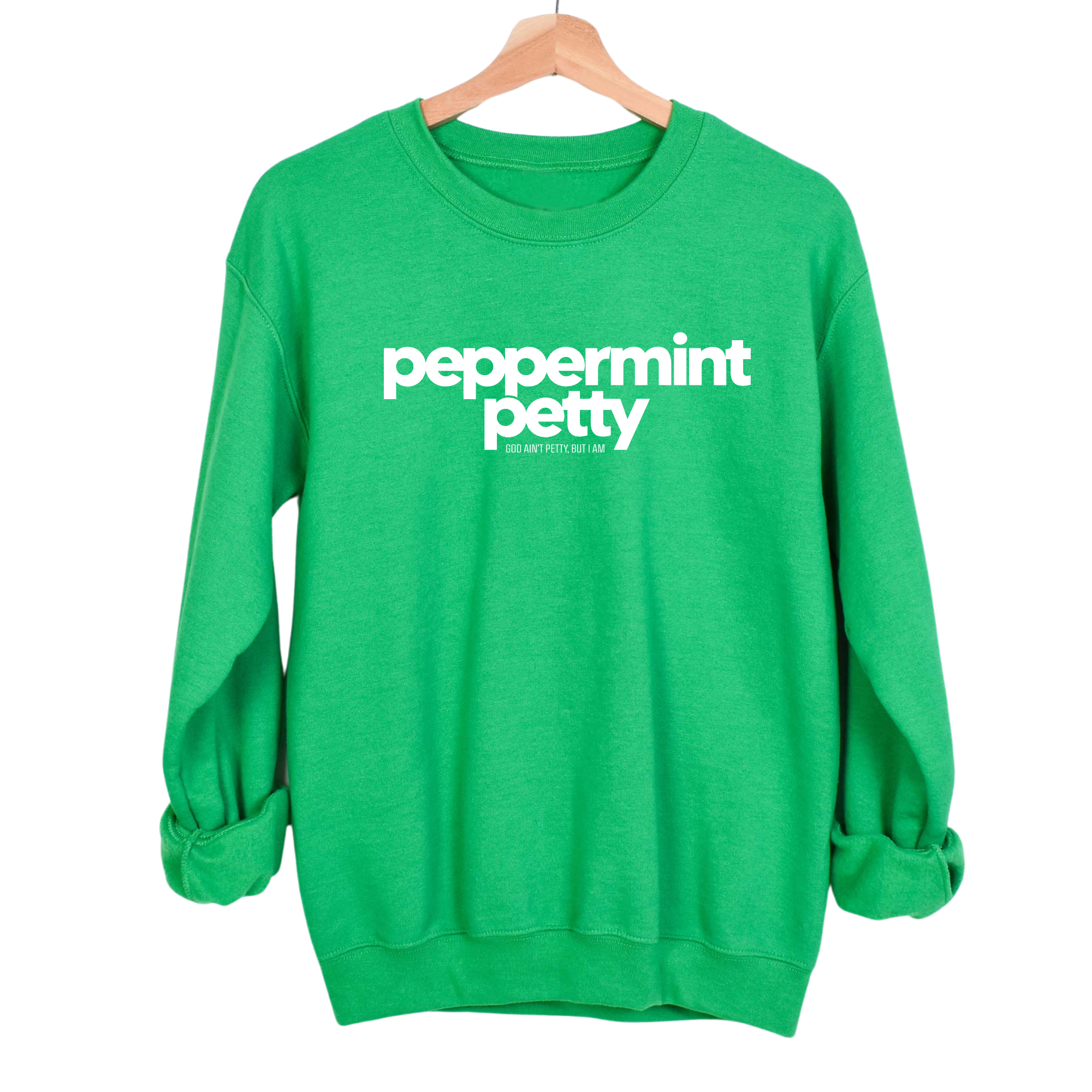 Peppermint Petty Unisex Sweatshirt-Sweatshirt-The Original God Ain't Petty But I Am