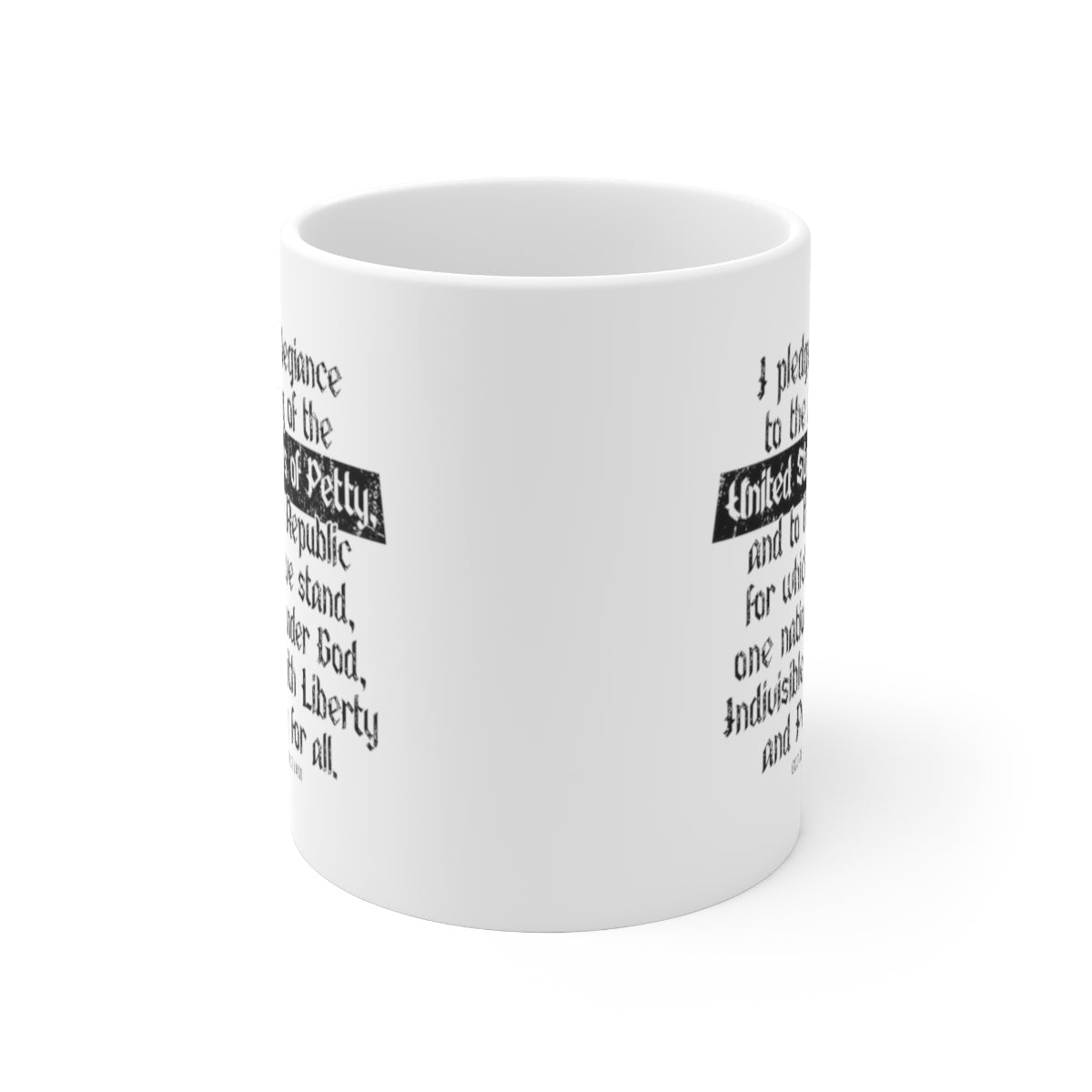 Petty Pledge Mug 11oz (White/Black)-Mug-The Original God Ain't Petty But I Am