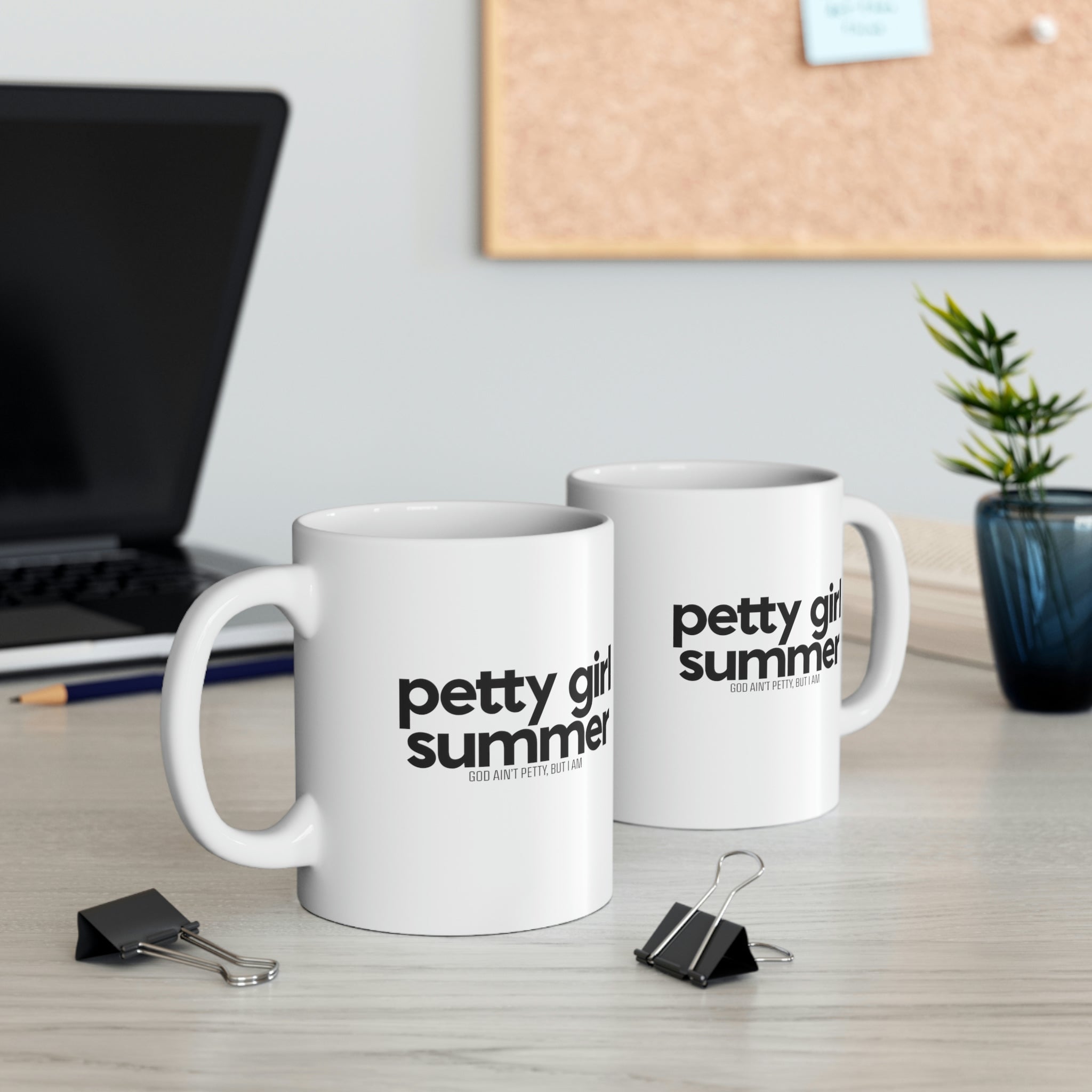 Petty Summer Girl Mug 11oz (White/Black)-Mug-The Original God Ain't Petty But I Am