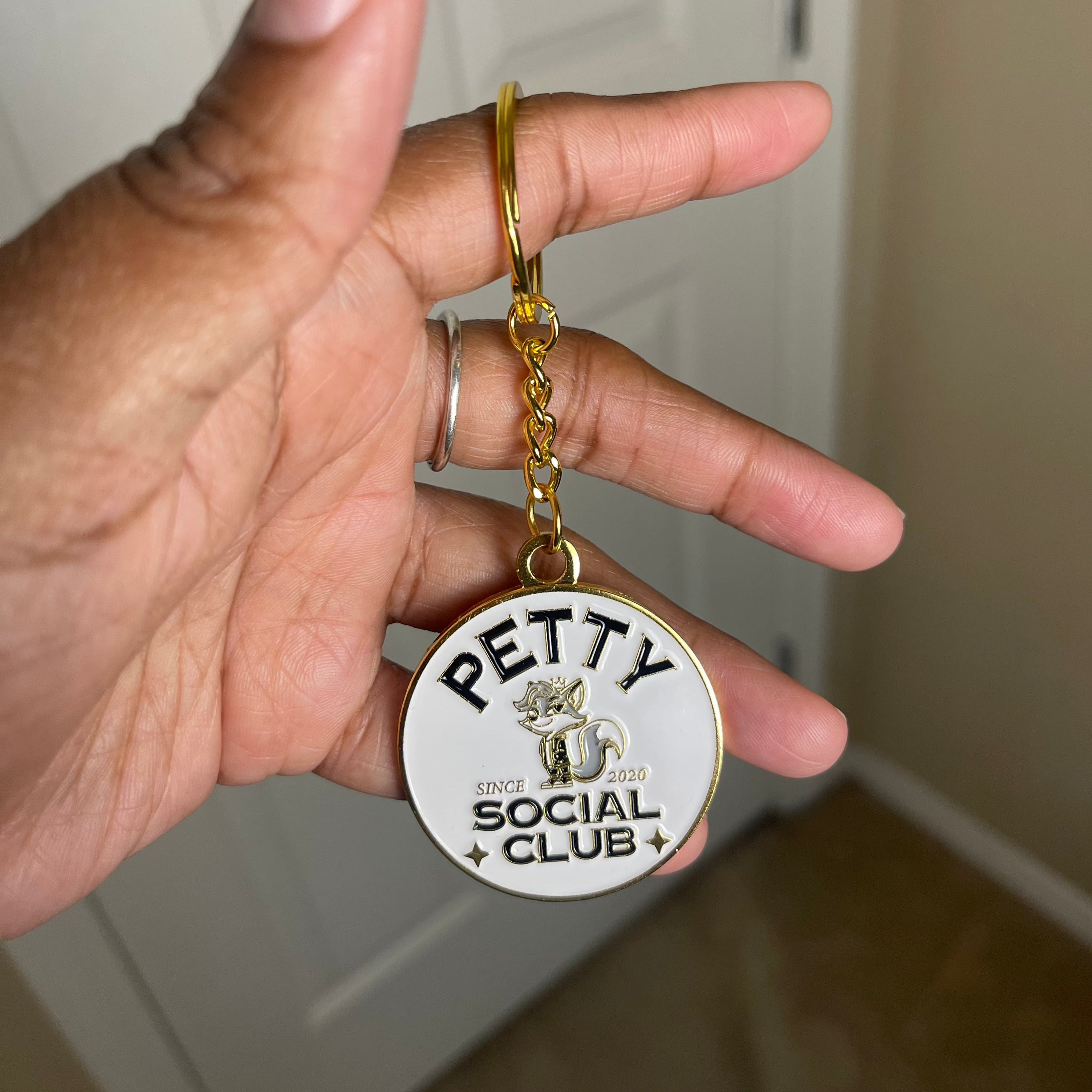 *Pre-Order / Ships in Early August* Petty Social Club Metallic and Enamel Keychain-Keychain-The Original God Ain't Petty But I Am