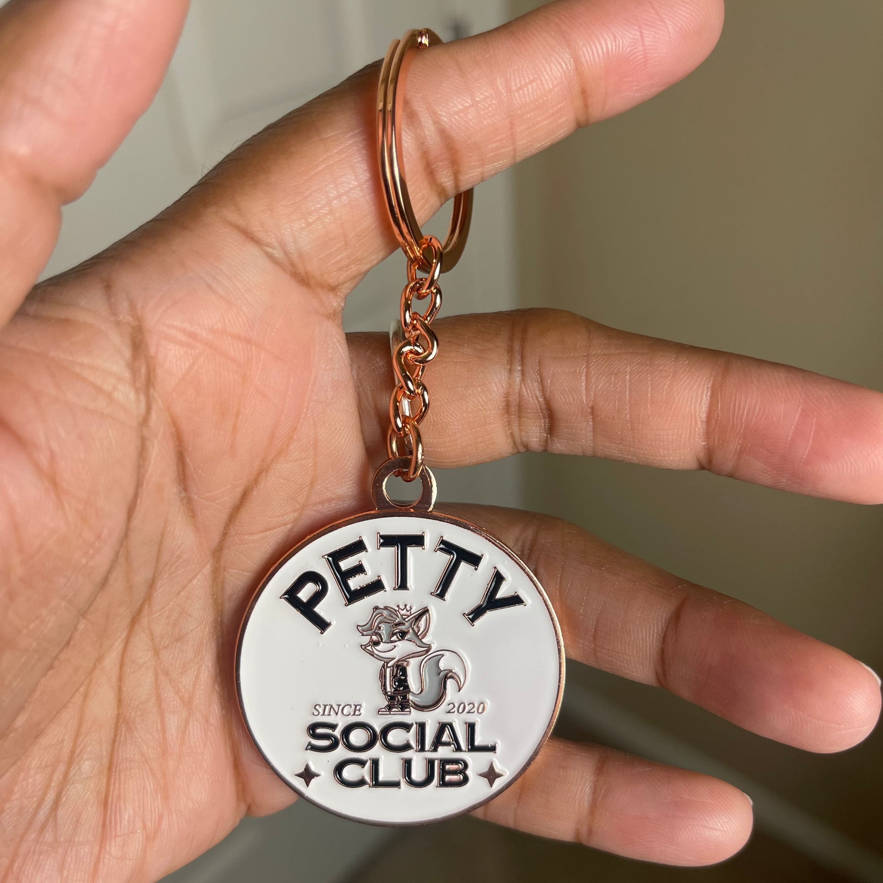 *Pre-Order / Ships in Early August* Petty Social Club Metallic and Enamel Keychain-Keychain-The Original God Ain't Petty But I Am