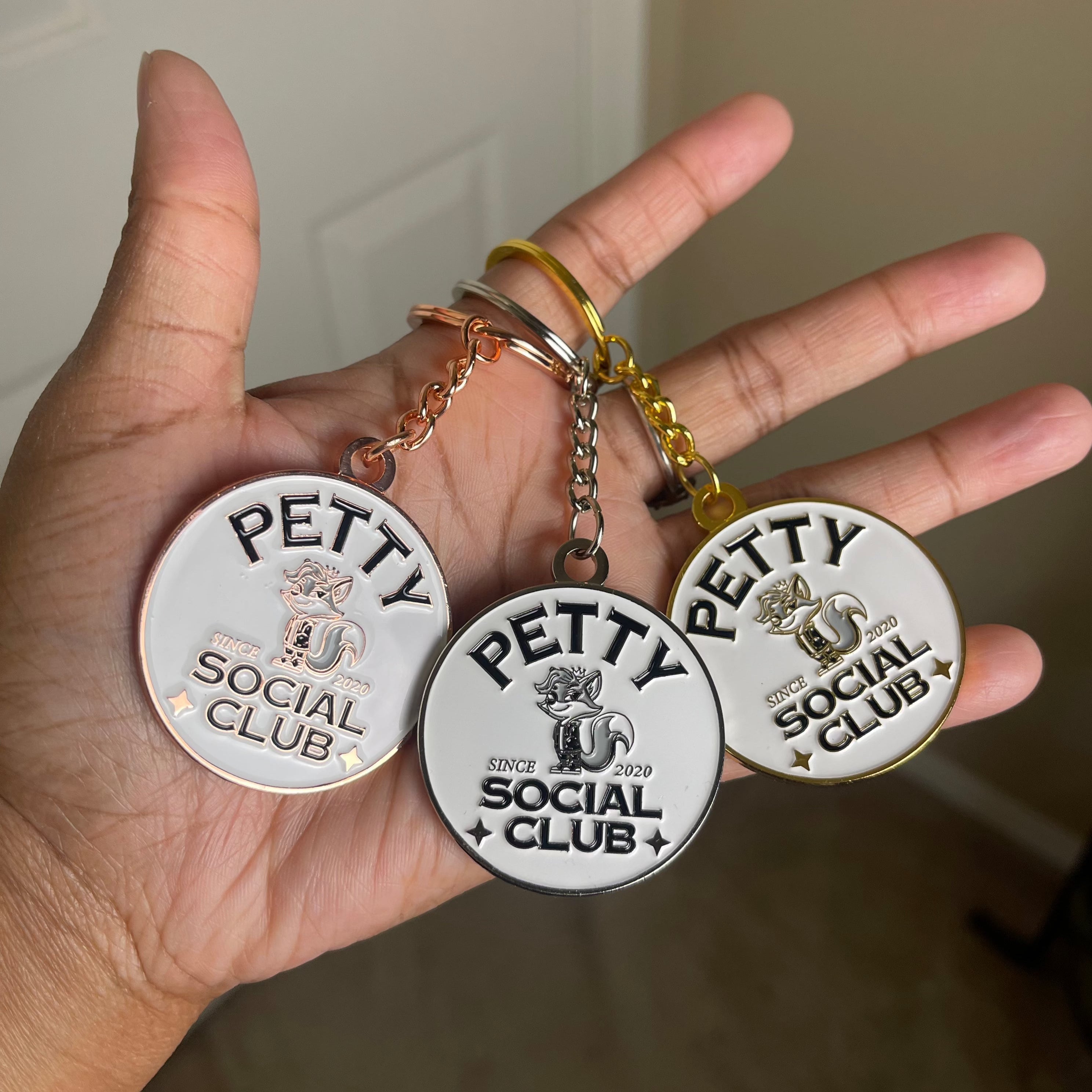 *Pre-Order / Ships in Early August* Petty Social Club Metallic and Enamel Keychain-Keychain-The Original God Ain't Petty But I Am