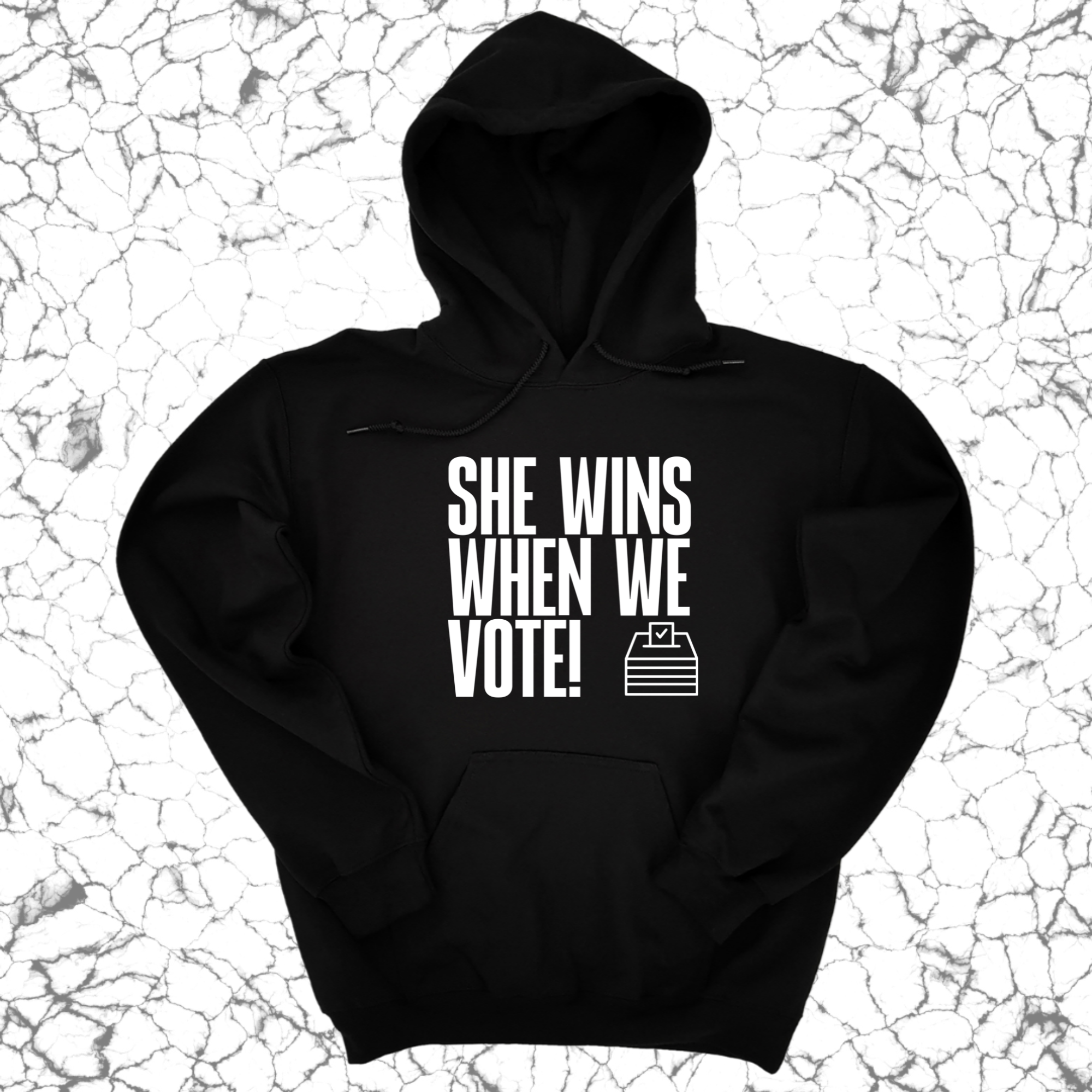 She Wins when we Vote Unisex Hoodie-Hoodie-The Original God Ain't Petty But I Am