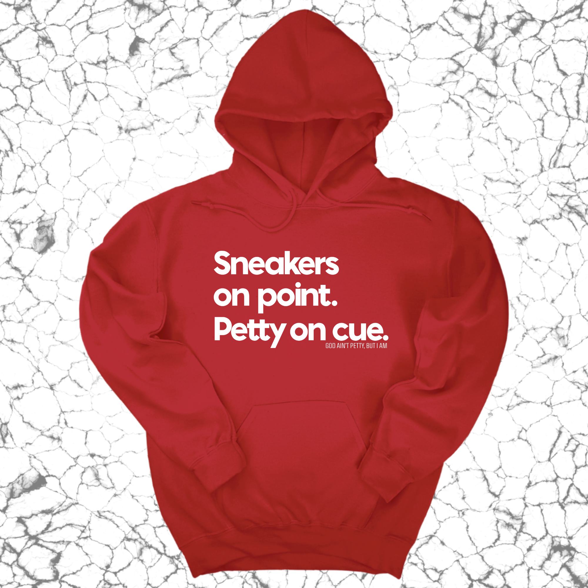 Sneakers on point. Petty On Cue Unisex Hoodie-Hoodie-The Original God Ain't Petty But I Am