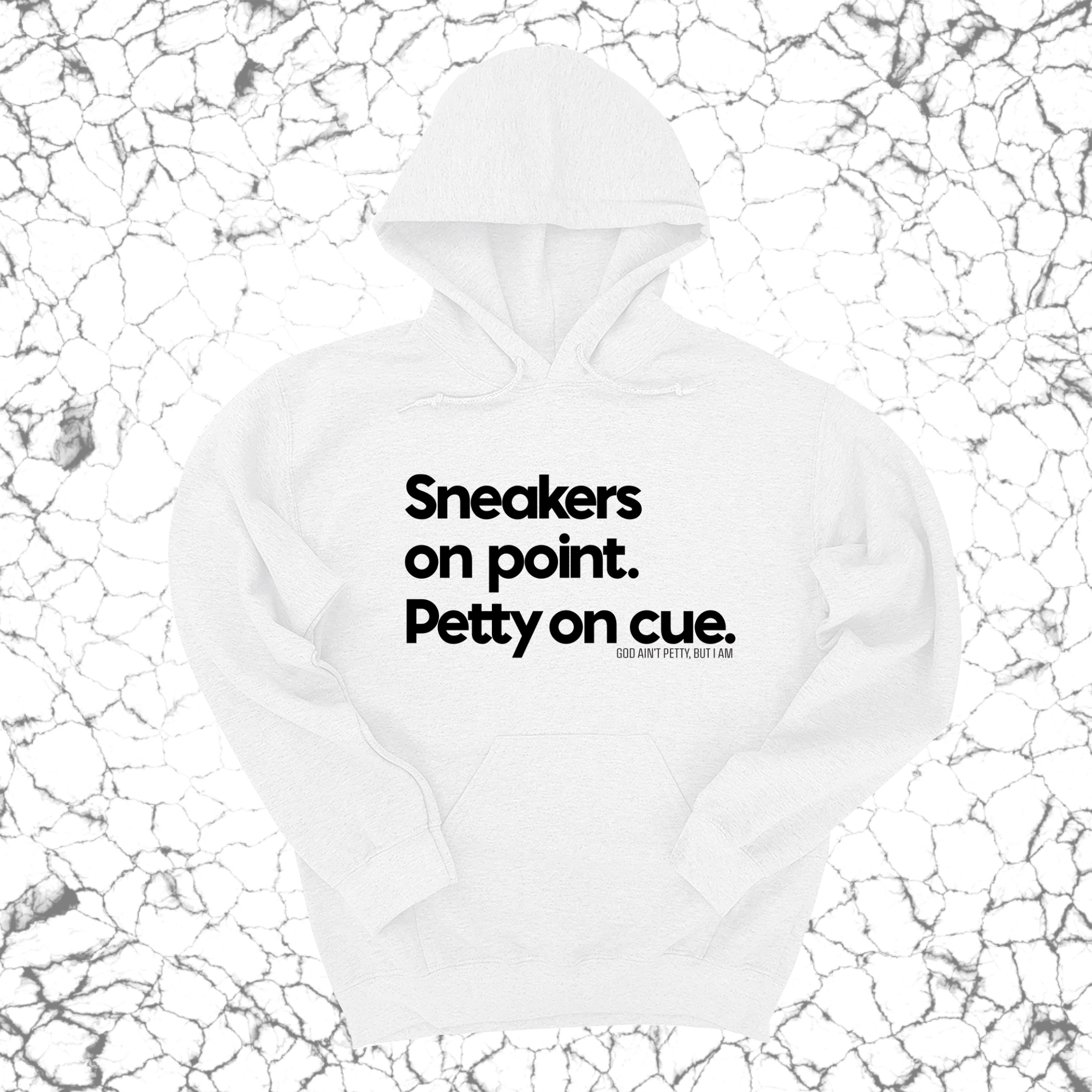 Sneakers on point. Petty On Cue Unisex Hoodie-Hoodie-The Original God Ain't Petty But I Am