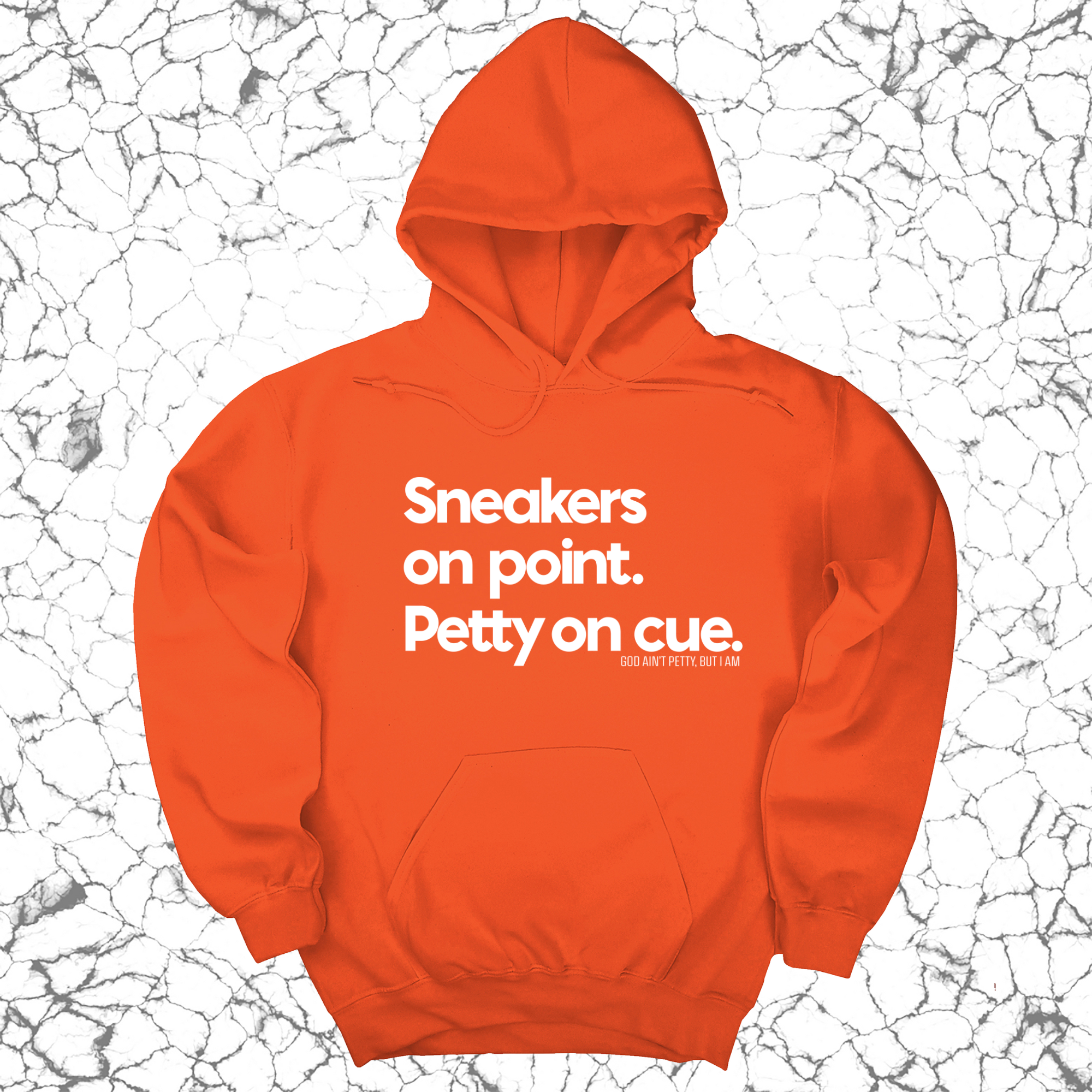 Sneakers on point. Petty On Cue Unisex Hoodie-Hoodie-The Original God Ain't Petty But I Am