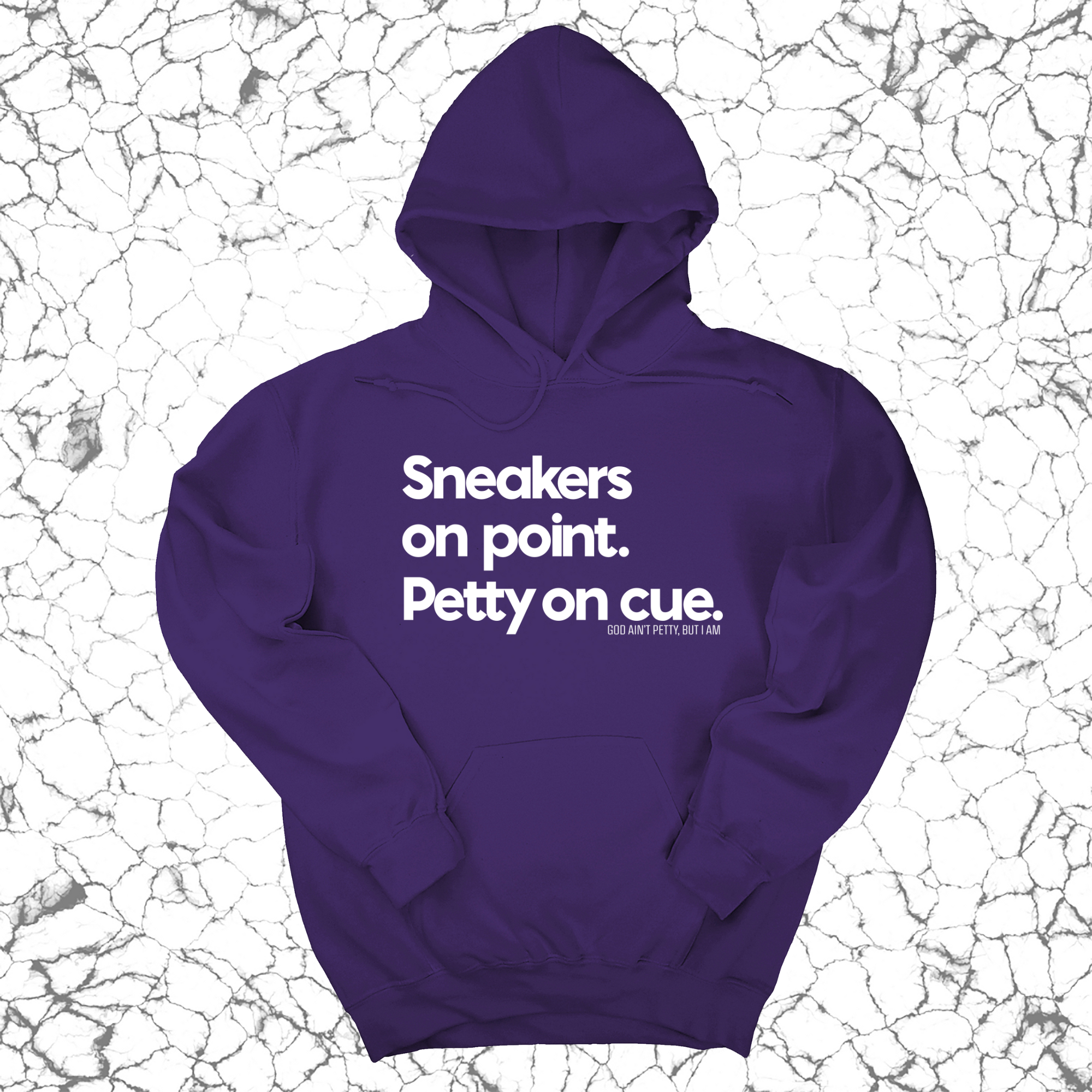 Sneakers on point. Petty On Cue Unisex Hoodie-Hoodie-The Original God Ain't Petty But I Am