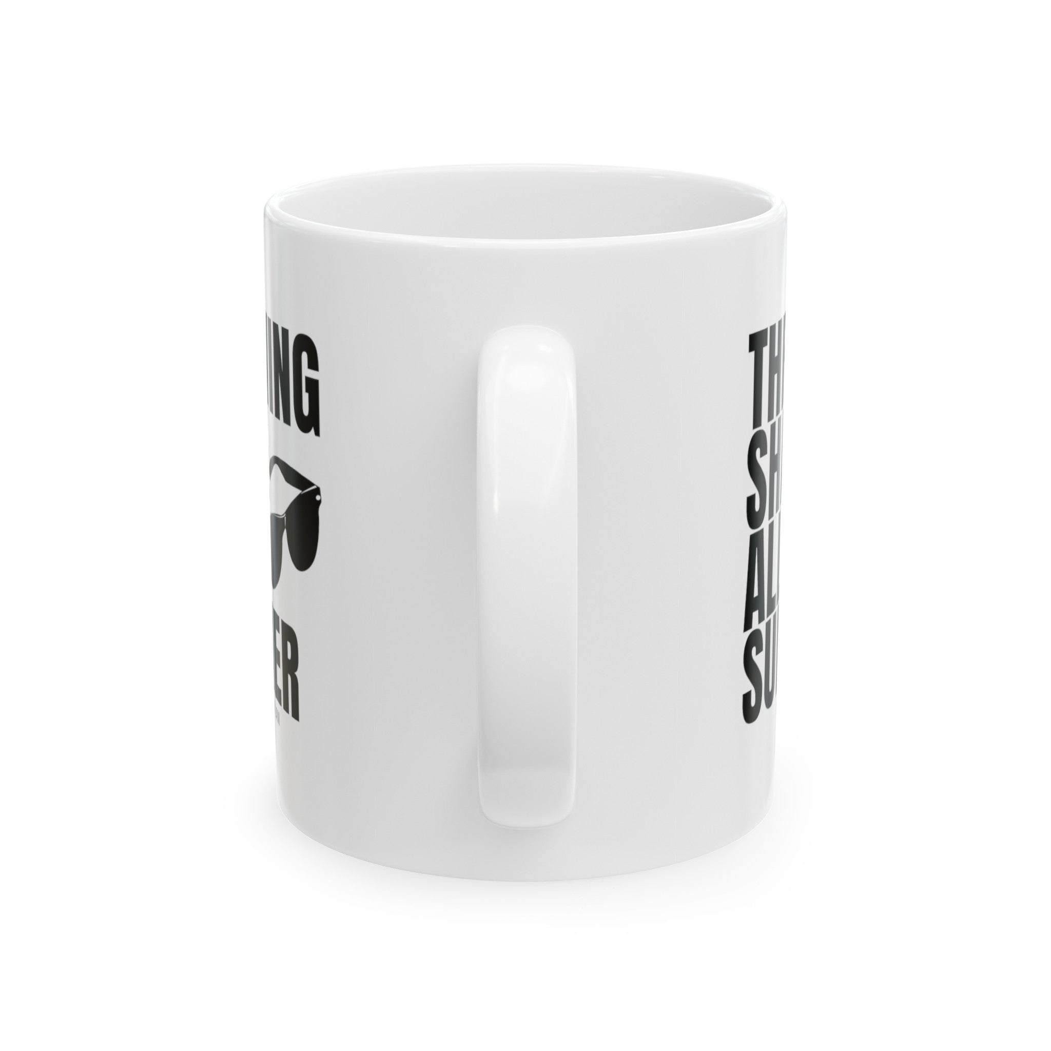 Throwing Shade All Summer Shades Graphic Mug 11oz ( White & Black)-Mug-The Original God Ain't Petty But I Am