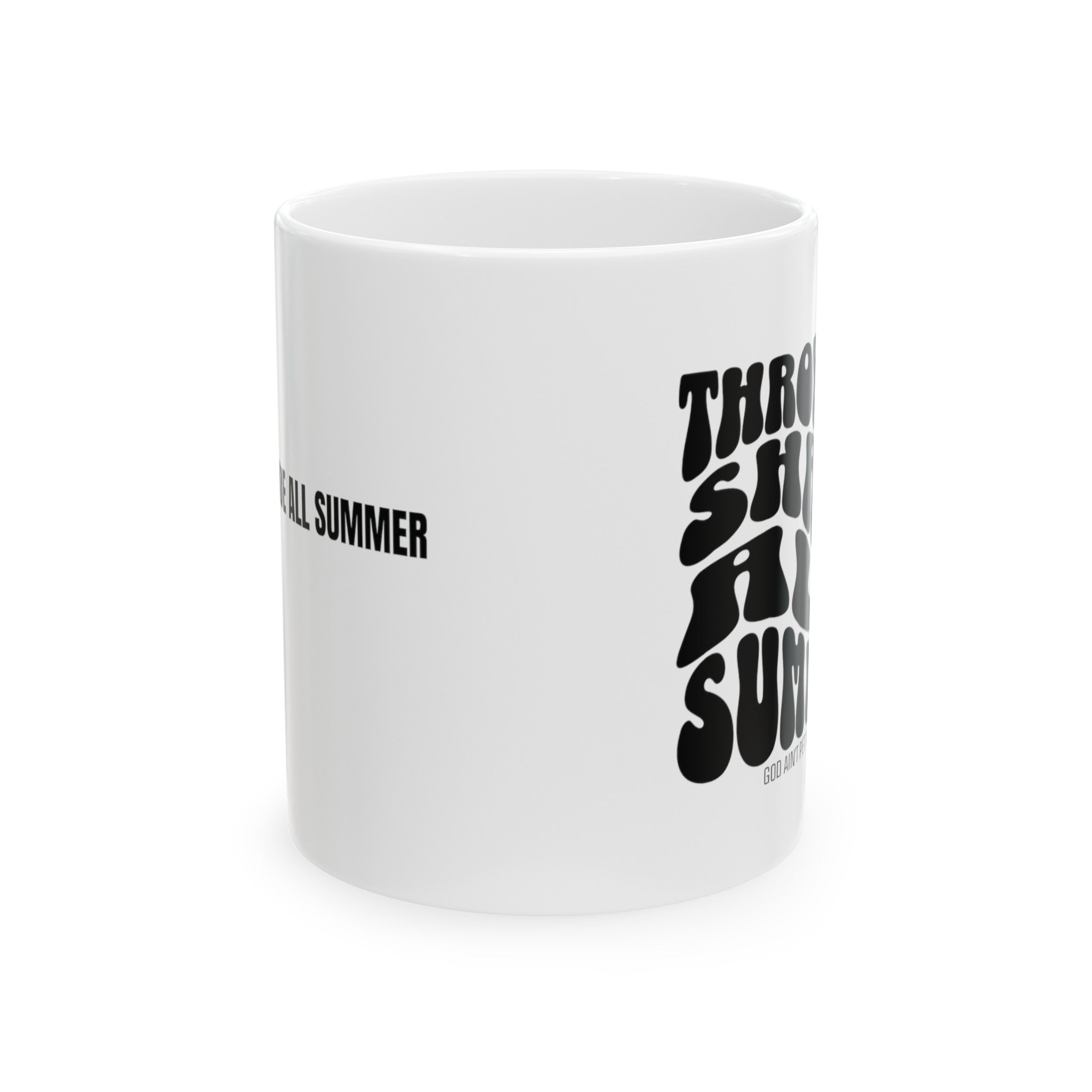 Throwing Shade All Summer Shades Mug 11oz ( White & Black)-Mug-The Original God Ain't Petty But I Am