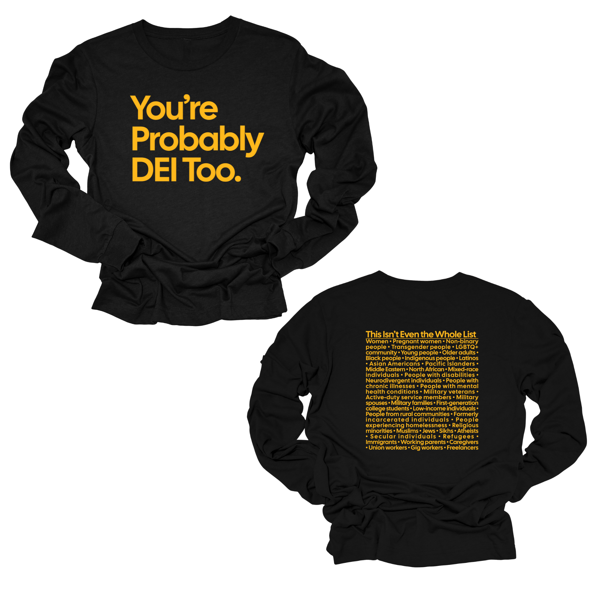 You're Probably DEI Too Long Sleeved Unisex Tee-Long Sleeved T-Shirt-The Original God Ain't Petty But I Am