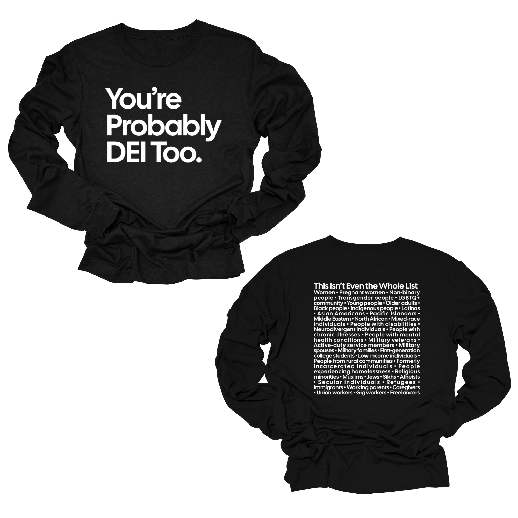 You're Probably DEI Too Long Sleeved Unisex Tee-Long Sleeved T-Shirt-The Original God Ain't Petty But I Am