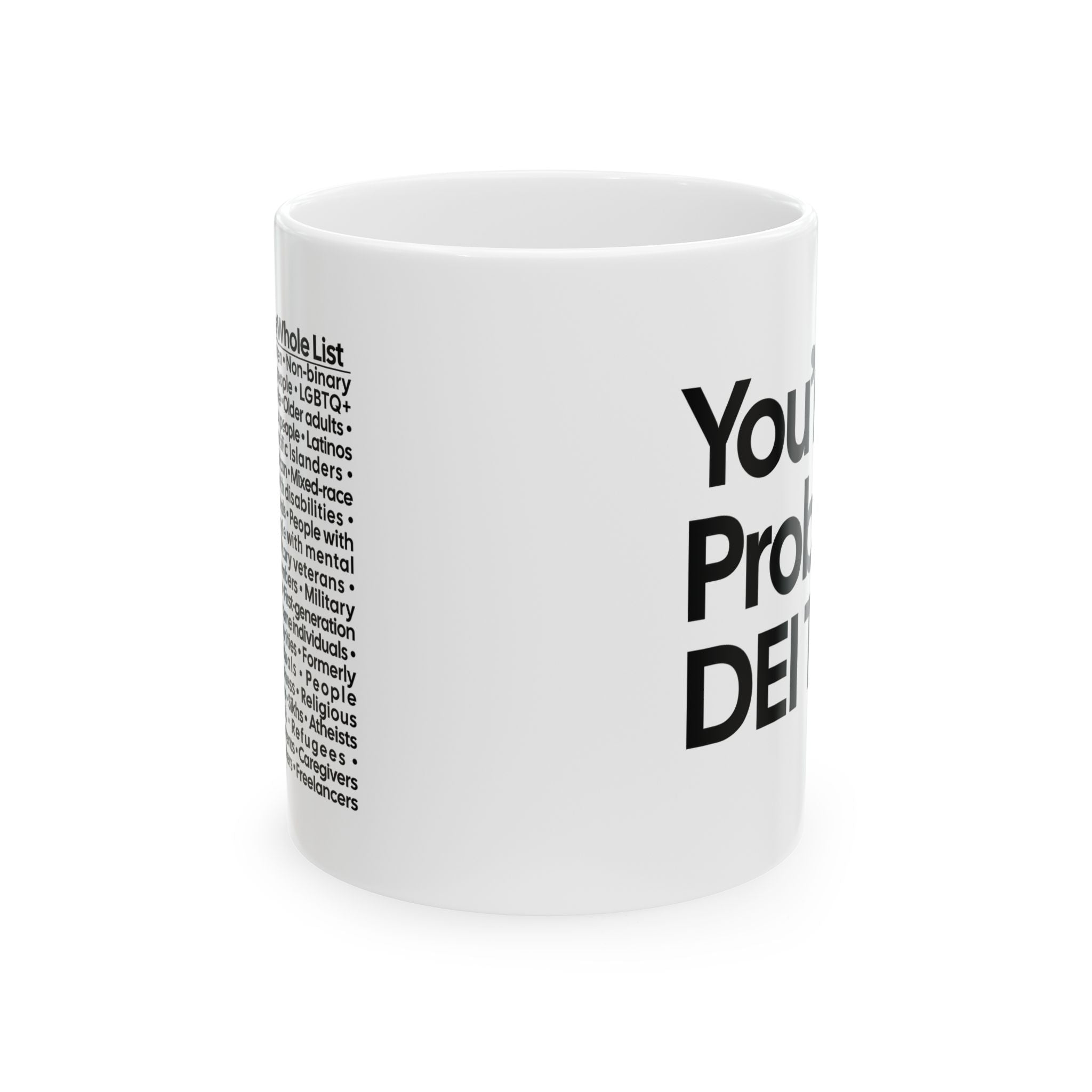 You're Probably DEI Too Mug 11oz (White & Black)-Mug-The Original God Ain't Petty But I Am