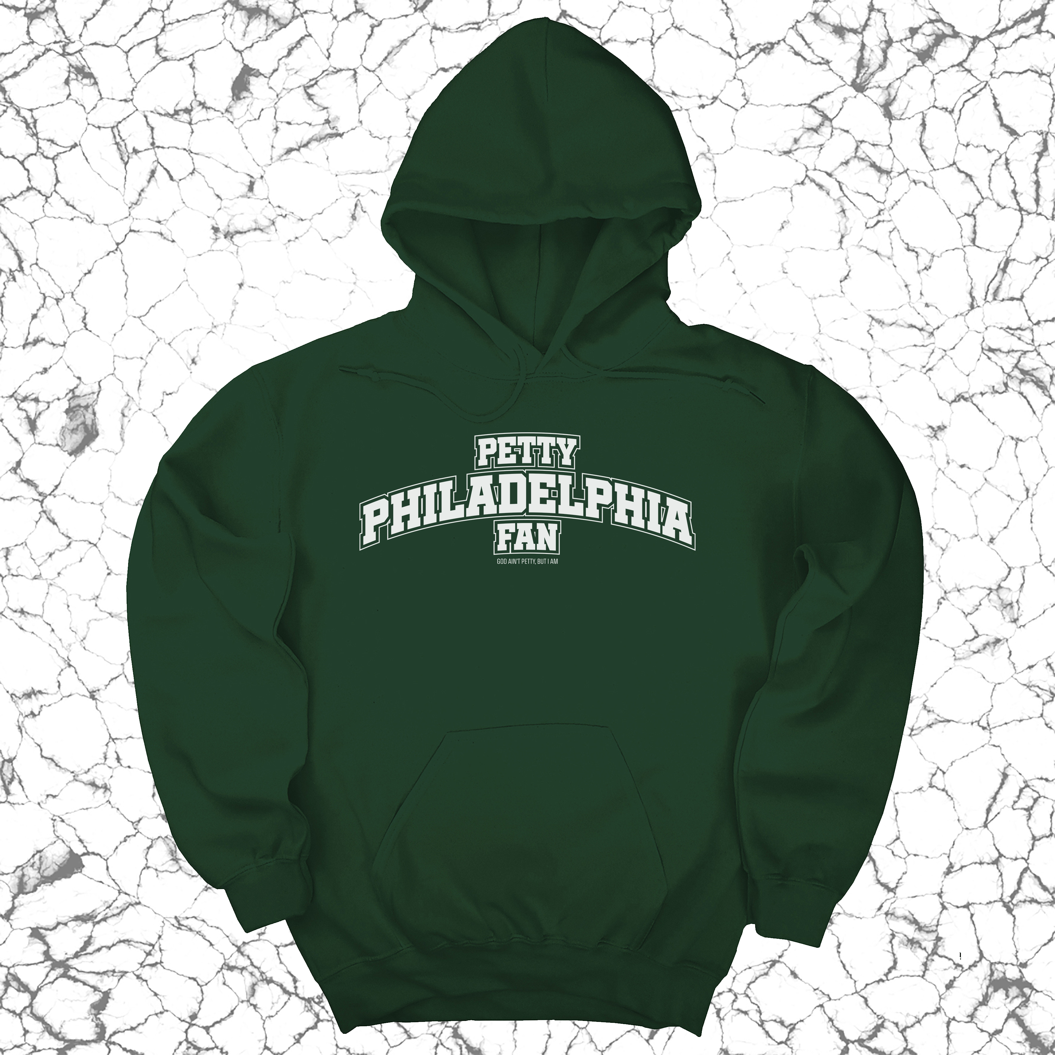 Petty Philadelphia Fan Unisex Hoodie (Forest Green/White)-Hoodie-The Original God Ain't Petty But I Am