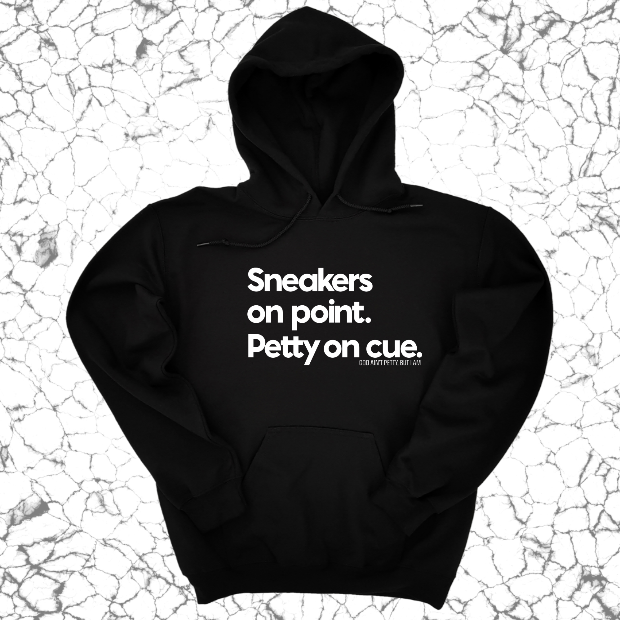 Sneakers on point. Petty On Cue Unisex Hoodie-Hoodie-The Original God Ain't Petty But I Am